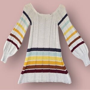 Free People Jen’s Pirate Booty XS Multicolor Striped Knit Sweater Dress